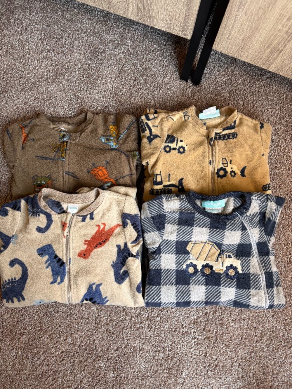 Toddler Boy Fleece Sleeper Pajamas Bundle Footed Pjs Lot Pekkle Carters 2T